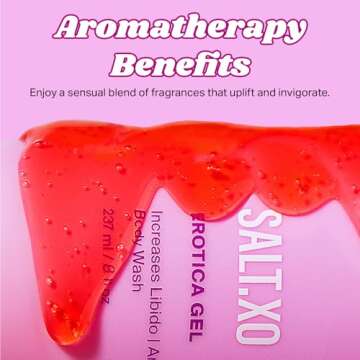 SALT.XO Erotica Shower Gel, Deep Cleansing Body and Face Cleanser, Aromatherapy pH Balancing Shower Gel for Hydrating, Increase Libido, Cruelty and Paraben-Free Body Wash Gel (8 Fl Oz)