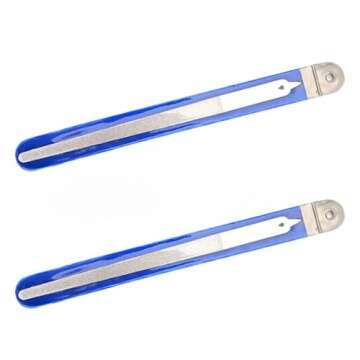2PC 8 Diamond Dust Nail File - Stainless Steel Nail Dresser - 9 Inch