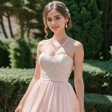 BriLove Bridal Jewelry Set Austrian Crystal Necklace & Earrings