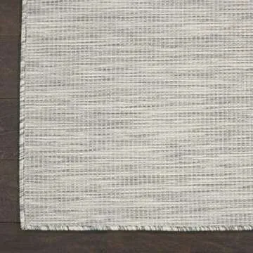 Nourison Positano Indoor-Outdoor Light Grey 4' x 6' Area Rug, Easy Cleaning, Non Shedding, Bed Room, Living Room, Dining Room, Backyard, Deck, Patio (4x6)