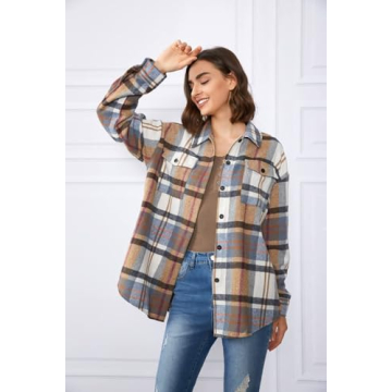 Stylish AUTOMET Women’s Flannel Shacket for Fall