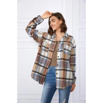 Stylish AUTOMET Women’s Flannel Shacket for Fall