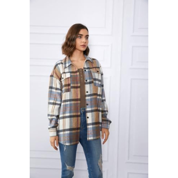Stylish AUTOMET Women’s Flannel Shacket for Fall