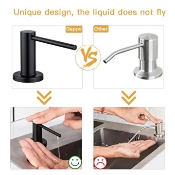 GAPPO Matte Black Soap Dispenser Easy Installation Stylish Design