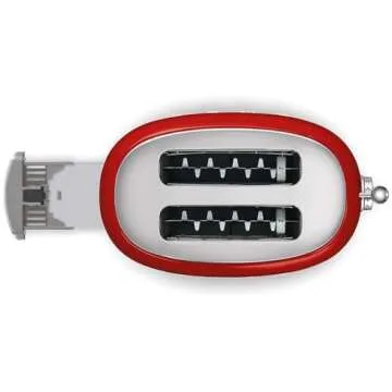 SMEG 2 Slice Toaster with 6 Presets and Defrost Function and Removable Crumb Tray TSF01RDUS, RED