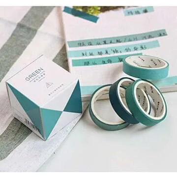 YUBBAEX Natural Color Decorative Washi Tape Set