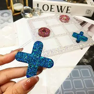 Tic Tac Toe Game Board Resin Mold, Silicone Epoxy Resin Casting Mold, XO Classic Family Games, DIY Crafts, Children's Adult Coffee Table Games, Home Decorations, Handmade Gifts