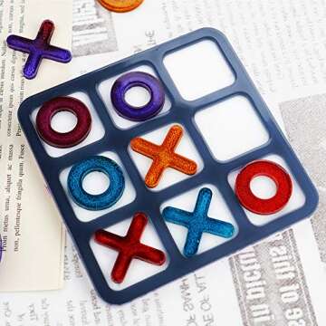 Tic Tac Toe Game Board Resin Mold, Silicone Epoxy Resin Casting Mold, XO Classic Family Games, DIY Crafts, Children's Adult Coffee Table Games, Home Decorations, Handmade Gifts