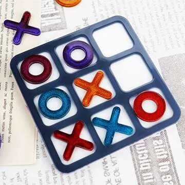 Tic Tac Toe Game Board Resin Mold, Silicone Epoxy Resin Casting Mold, XO Classic Family Games, DIY Crafts, Children's Adult Coffee Table Games, Home Decorations, Handmade Gifts