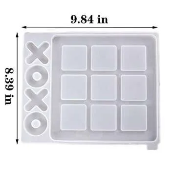 Tic Tac Toe Game Board Resin Mold, Silicone Epoxy Resin Casting Mold, XO Classic Family Games, DIY Crafts, Children's Adult Coffee Table Games, Home Decorations, Handmade Gifts