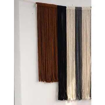 Flber Large Macrame Wall Hanging Tie-Dye Curtain Bohemian Yarn Tapestry Home Wall Boho Décor (Brown)