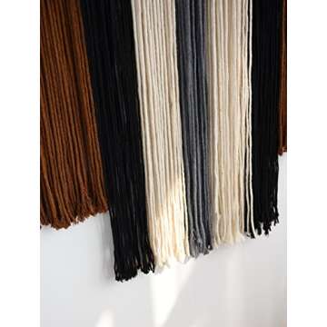 Flber Large Macrame Wall Hanging Tie-Dye Curtain Bohemian Yarn Tapestry Home Wall Boho Décor (Brown)