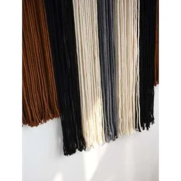 Flber Large Macrame Wall Hanging Tie-Dye Curtain Bohemian Yarn Tapestry Home Wall Boho Décor (Brown)