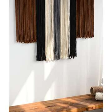 Flber Large Macrame Wall Hanging Tie-Dye Curtain Bohemian Yarn Tapestry Home Wall Boho Décor (Brown)