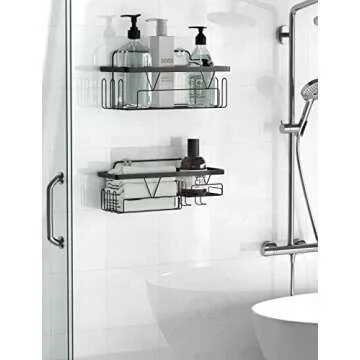 2-Pack Shower Caddy with Hooks Waterproof Organizer