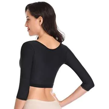 Bluland Women's Arm Shapers Plus Size Post Surgical Compression Sleeves Upper Arm Shaper for Women Flabby Arms Slimming Shapewear Tops Black XXL