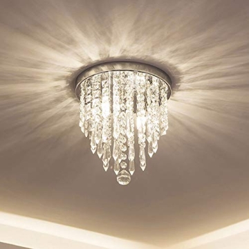 lifeholder Mini Chandelier, Crystal Chandelier Lighting, 2 Lights, Flush Mount Ceiling Light, H10.4'...