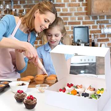 VGOODALL 12 Count Cupcake Boxes with Window Design