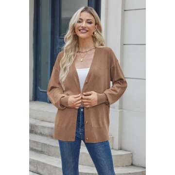 Arach&Cloz 2025 Lightweight Cardigan Sweater for Business Casual Spring Fashion