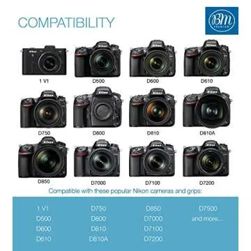 BM Premium 2 Pack EN-EL15B Batteries & Dual Charger for Nikon