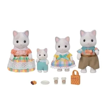 Calico Critters Latte Cat Family - 5 Collectible Doll Figures for Ages 3+
