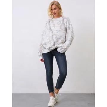 Eutten Women's Oversized Camo Sweatshirt For Cozy Style