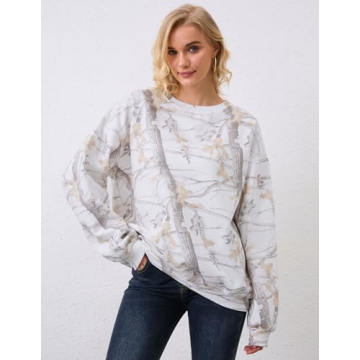 Eutten Women's Oversized Camo Sweatshirt For Cozy Style