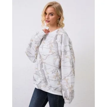 Eutten Women's Oversized Camo Sweatshirt For Cozy Style