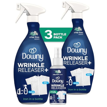 Downy Wrinkle Releaser Spray - Travel-Sizes Wrinkle & Odor Remover, Crisp Linen Scent, 2-Pack
