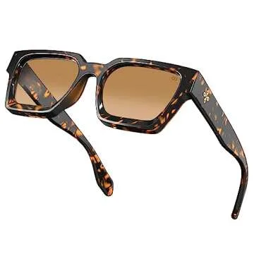 VISOONE UV400 Protection Rectangle TR90 Sunglasses