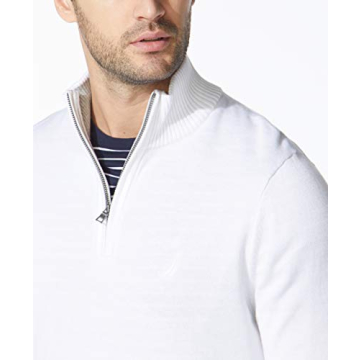 Nautica Men's Quarter-Zip Sweater - Bright White