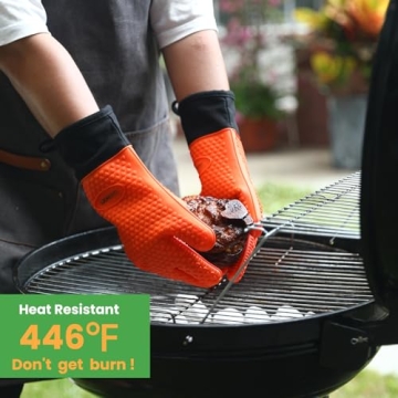GEEKHOM Heat Resistant Grilling Gloves for Kitchen and BBQ