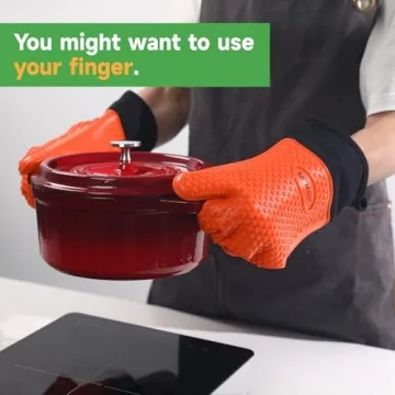 GEEKHOM Heat Resistant Grilling Gloves for Kitchen and BBQ