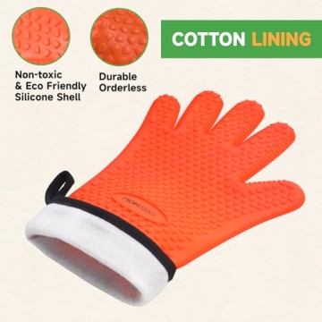 GEEKHOM Heat Resistant Grilling Gloves for Kitchen and BBQ