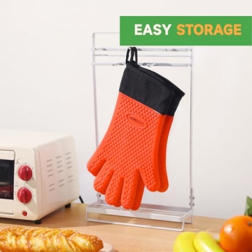GEEKHOM Heat Resistant Grilling Gloves for Kitchen and BBQ