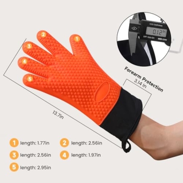 GEEKHOM Heat Resistant Grilling Gloves for Kitchen and BBQ