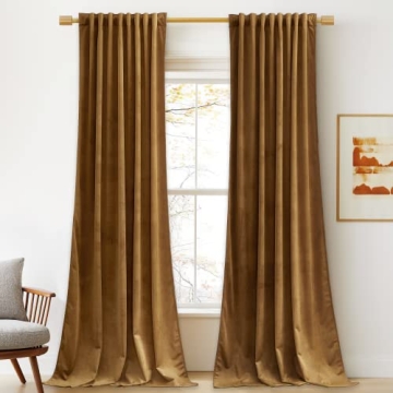 StangH Velvet Curtains 108 inches Long - Premium Decorative Drapes in Rich Colors for Living Room an...