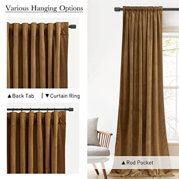 StangH Velvet Curtains - 108" Long Stylish Drapes