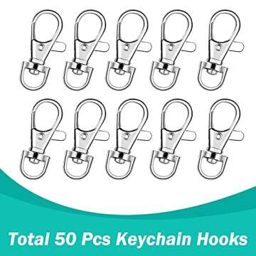 100PCS High-Quality Swivel Snap Hooks and Key Rings for DIY Crafts