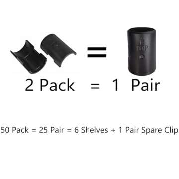 Wire Shelf Clips Shelving Sleeves - 50 Pack Shelf Lock Clips for 1" Post- Shelving Sleeves Replaceme...