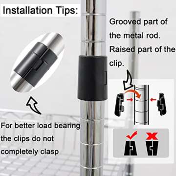 Wire Shelf Clips Shelving Sleeves - 50 Pack Shelf Lock Clips for 1" Post- Shelving Sleeves Replacements for Wire Shelving System