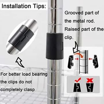 Wire Shelf Clips Shelving Sleeves - 50 Pack Shelf Lock Clips for 1" Post- Shelving Sleeves Replacements for Wire Shelving System