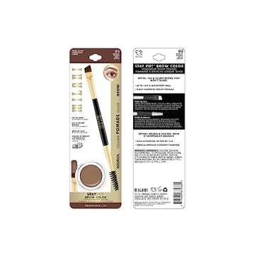 Milani Stay Put Brow Color - Medium Brown (0.09 Ounce) Vegan, Cruelty-Free Eyebrow Color that Fills and Shapes Brows…