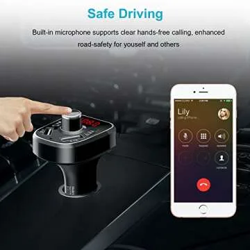 Bluetooth FM Transmitter with Dual USB Charger for Cars