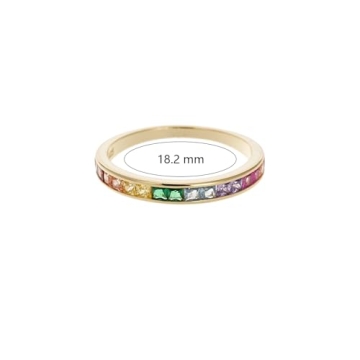 Sylph 925 Sterling Silver Rainbow Eternity Ring for Women