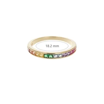Sylph 925 Sterling Silver Rainbow Eternity Ring for Women