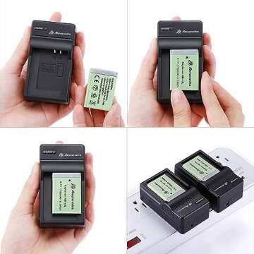 Powerextra 2 Pack NB-13L Battery and Travel Charger Compatible with Canon PowerShot G5 X G7 X G7 X M...
