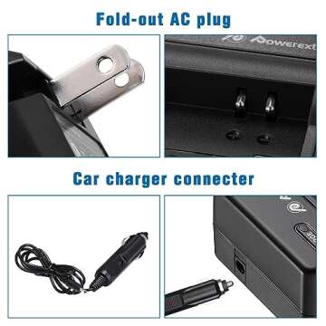 Powerextra 2 Pack NB-13L Battery and Travel Charger Compatible with Canon PowerShot G5 X G7 X G7 X Mark II G9 X G9 X Mark II SX620 HS SX720 HS SX730 HS Digital Camera