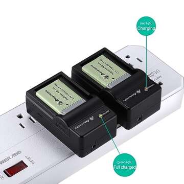 Powerextra 2 Pack NB-13L Battery and Travel Charger Compatible with Canon PowerShot G5 X G7 X G7 X Mark II G9 X G9 X Mark II SX620 HS SX720 HS SX730 HS Digital Camera