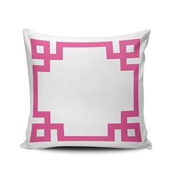 Hoooottle Hot Pink Greek Key Pillowcase for Stylish Decor